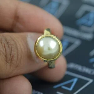 Golden South Sea Pearl (Moti) Gemstone Ring