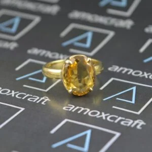 Natural Golden Citrine Ring, Solitaire Ring