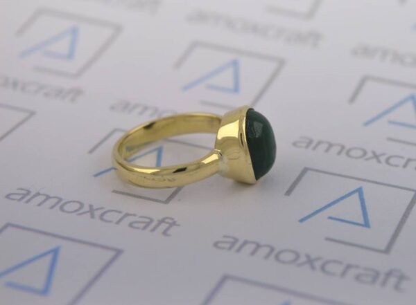 Natural Malachite Vedic Astrology Panchdhatu Ring - Image 2