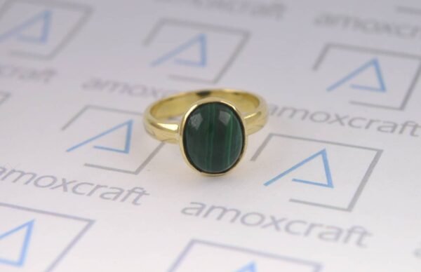Natural Malachite Vedic Astrology Panchdhatu Ring - Image 3