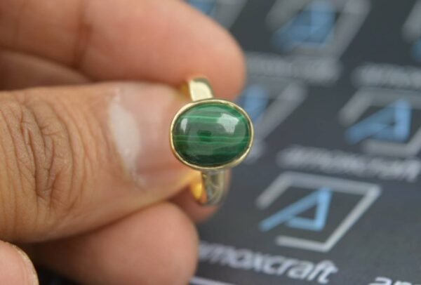 Natural Malachite Vedic Astrology Panchdhatu Ring - Image 5