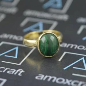 Natural Malachite Vedic Astrology Panchdhatu Ring