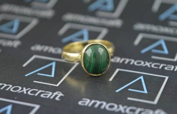 Natural Malachite Vedic Astrology Panchdhatu Ring