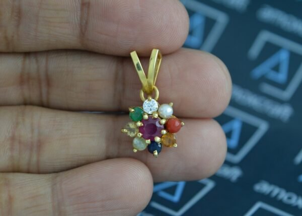 Natural 9 gems (navratna) navagraha gemstones pendant panchdhatu - Image 5