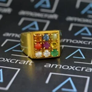Natural 9 Gems (Navratna) Gemstones Panchdhatu Ring
