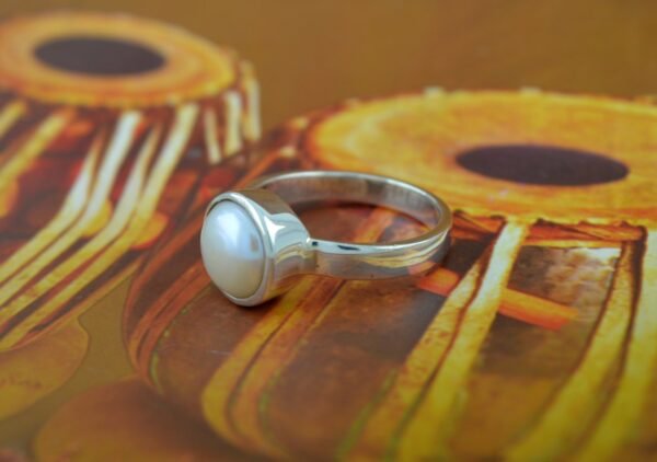 Natural South Sea Pearl Vedic Astrology Silver Ring - Image 4