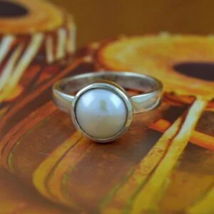 Natural South Sea Pearl Vedic Astrology Silver Ring