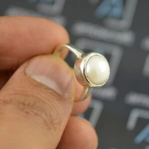 Natural certified south sea pearl (moti) round gemstone ring