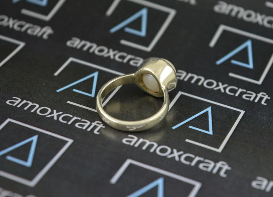 Natural certified south sea pearl (moti) round gemstone ring - Image 2