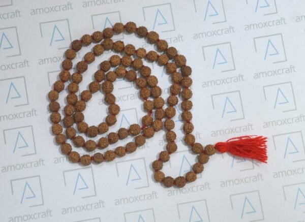 5 Mukhi/Face Rudraksha hand knotted mala (108+1 beads) | meditation necklace - Image 4