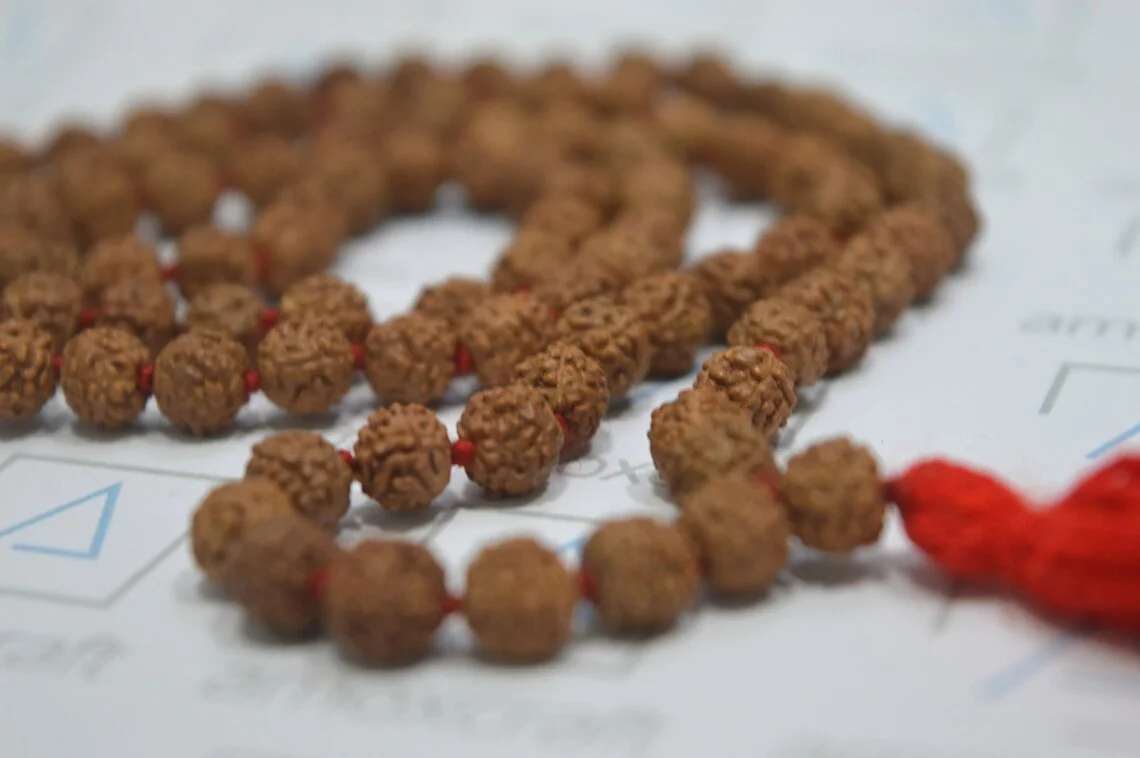 5 Mukhi/Face Rudraksha hand knotted mala (108+1 beads) | meditation necklace