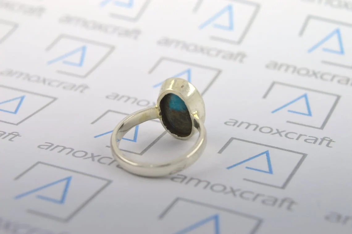 3-10ct Natural Turquoise (firoza) gemstone silver ring for vedic astrology - Image 8