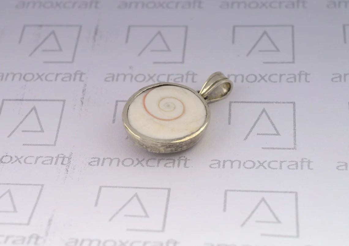 Natural Gomti (Gomati) Chakra pendant in silver - Image 6