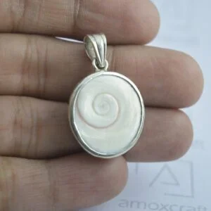Natural Gomti (Gomati) Chakra pendant in silver